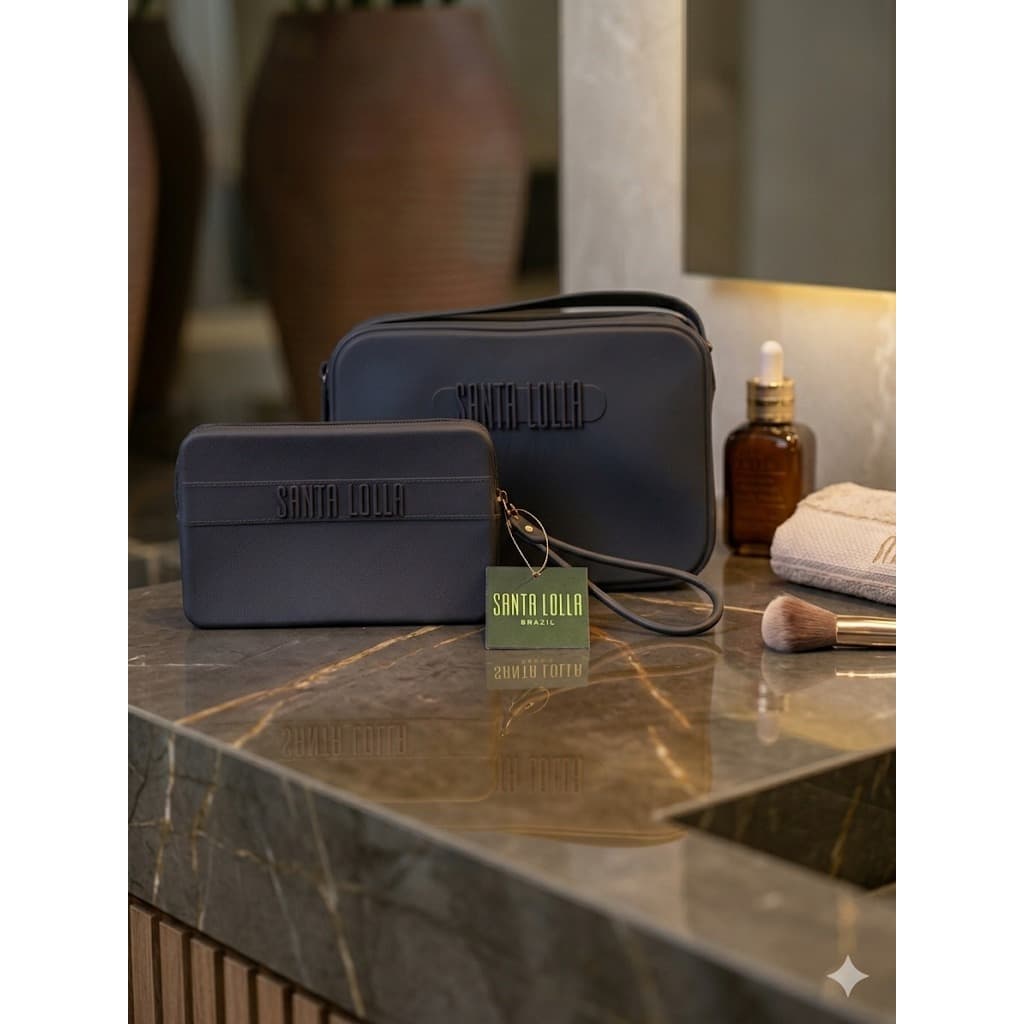 kit bolsa + carteira bolsa com alça ajustavel mais carteira de mao santa lolla