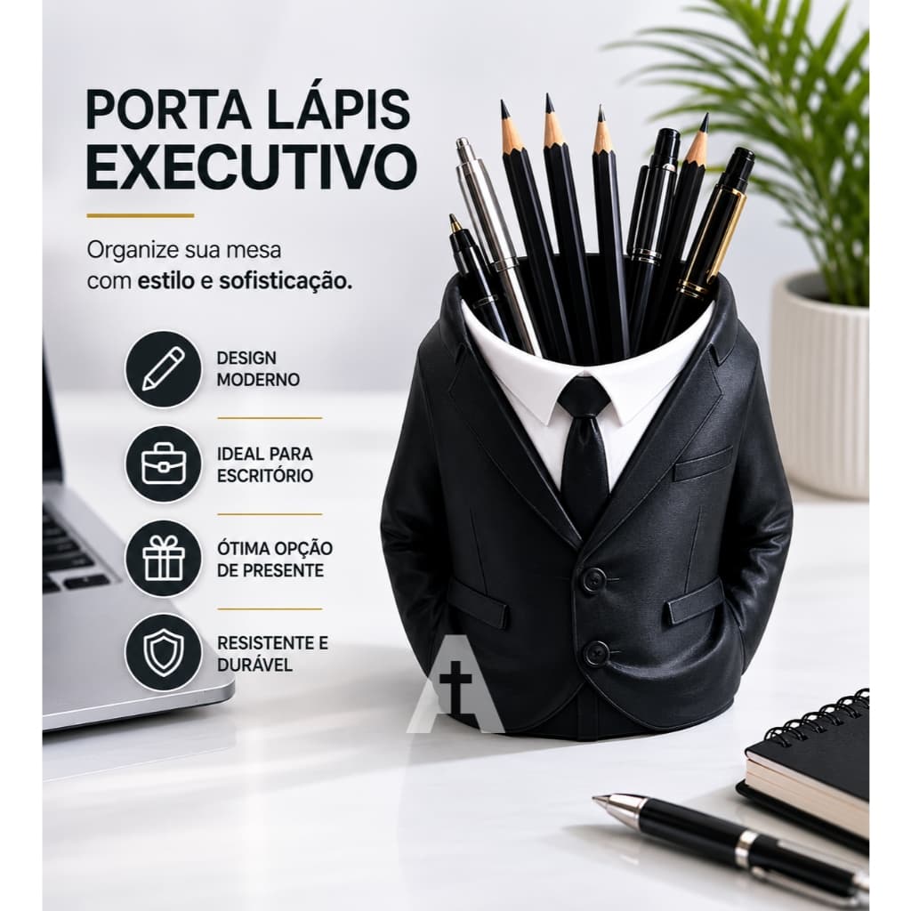 Porta Lápis / Porta Canetas Executivo Organizador de Mesa Decoração Escritório Home Office