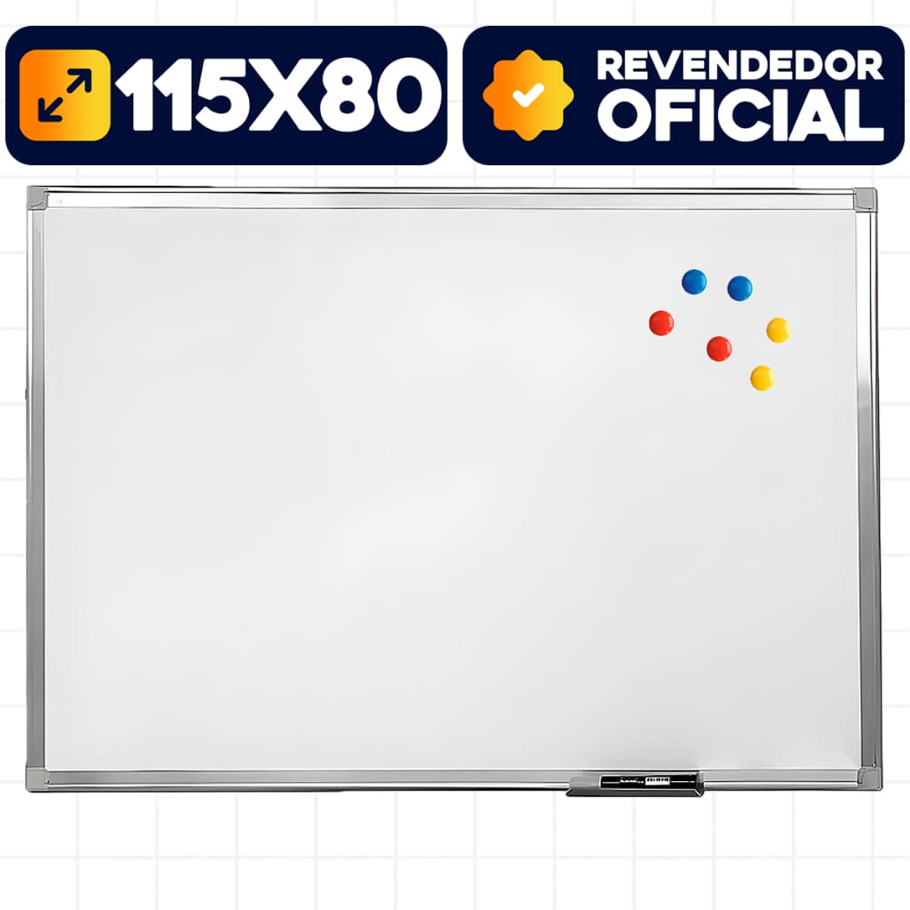 Lousa Magnética 120x90 Quadro Branco Magnético Alumínio Escritório Escolar Didática