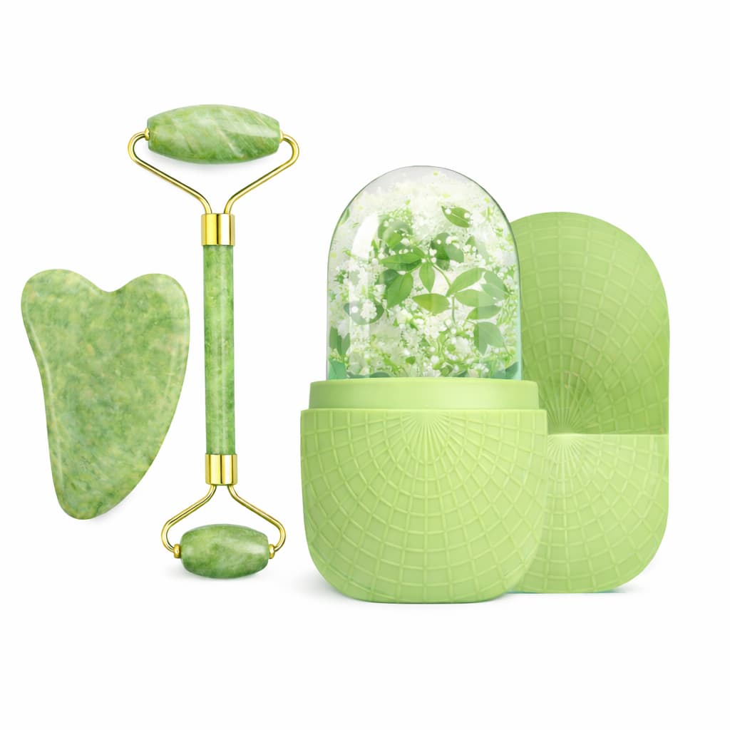 Rolo Pedra De Jade + Gelo Facial Massagem Antirugas Skincare Lançamento ENVIO IMEDIATO