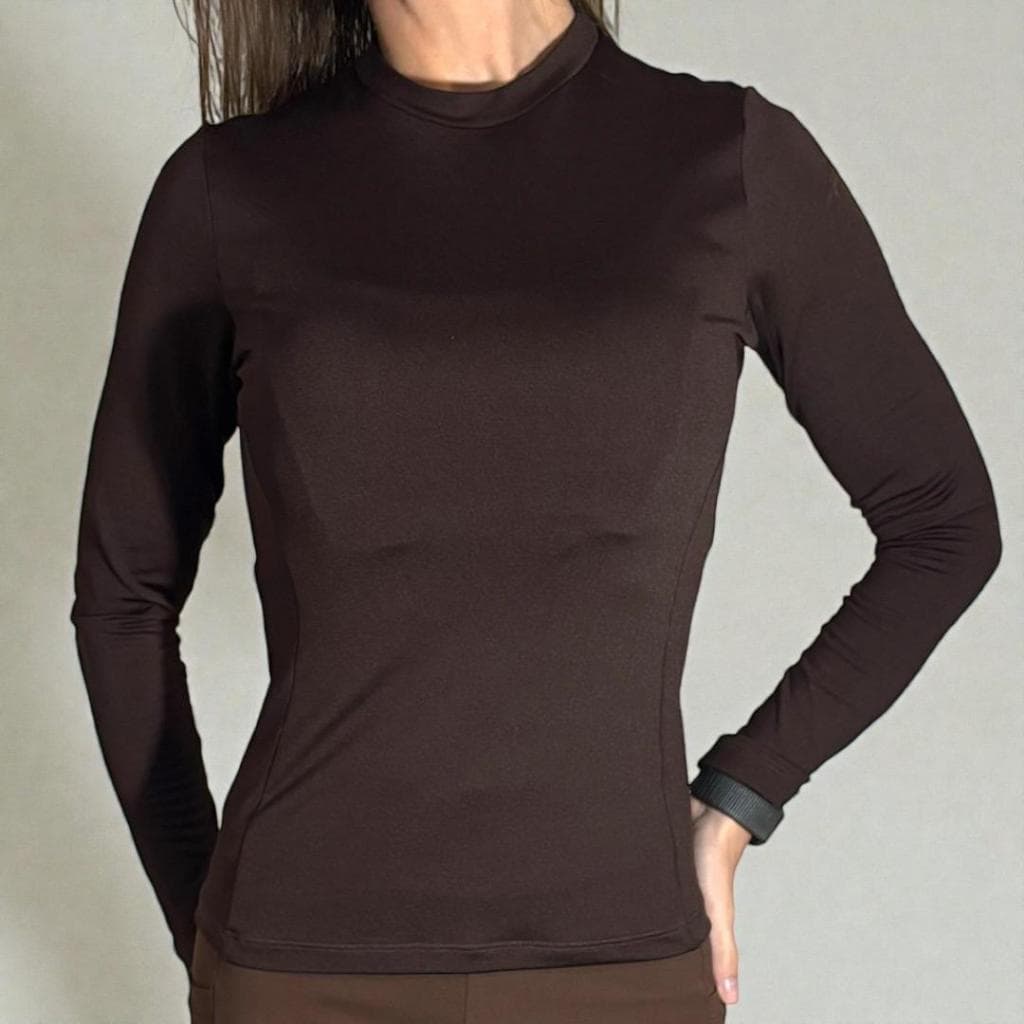 Camiseta Térmica Feminina Felpada - Gola Aplicada - Poliéster com Elastano