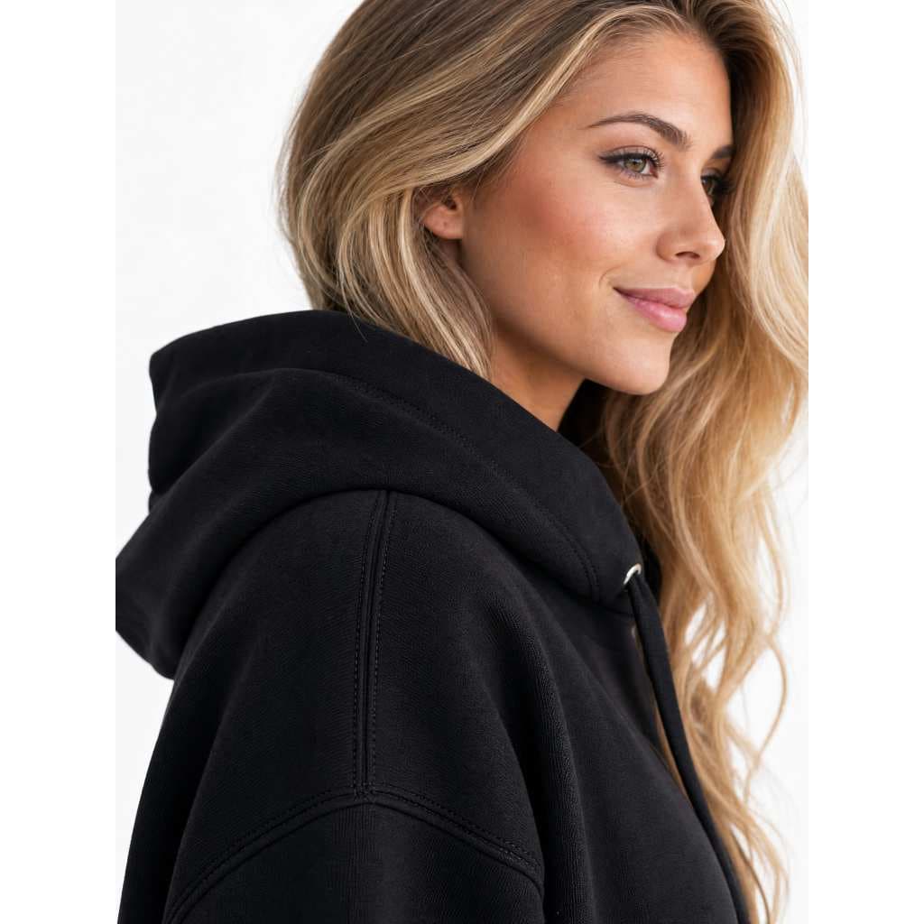 Moleton Liso Abrigo Blusa de frio Moleton Canguru com Capuz (M,G,GG - Preto).