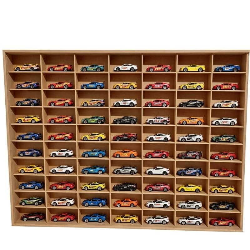 Expositor Hot Wheels 70 Carrinhos Estante Quadro MDF Cru