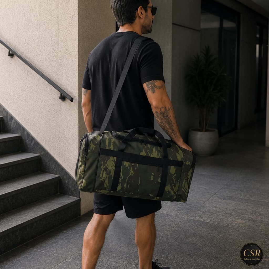 MALA BOLSA DE MÃO E OMBRO CAMUFLADA GRANDE  PARA PESCA TRABALHO LAZER VIAGEM ACADEMIA ESPORTIVA GGL1