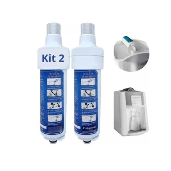 Kit 2 Refil Filtro Purificador Água Colormaq Premium Sanacolor 017 Carvão Ativado
