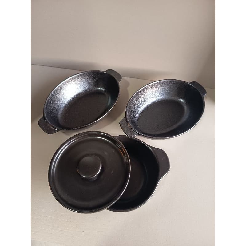 Mini panelinhas/travessas kit 3 pçs em cerâmica