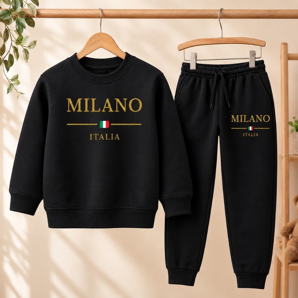 Conjunto Blusa e Calça Moletom Infantil Menino Moderno Estampa California