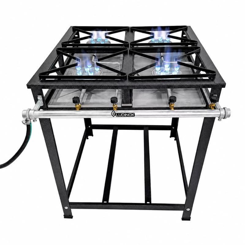 Fogão Industrial 4 Bocas Caulim Premium Alta pressao - Acompanha Kit Instalação