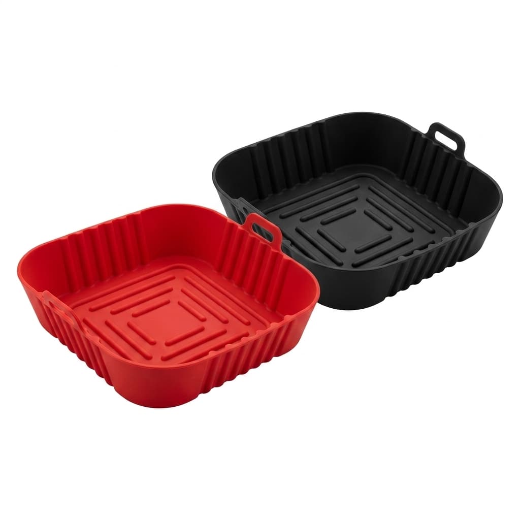 Kit Duas Formas Silicone Protetora Airfryer Quadrada 20cm Home Line ORIGINAL Cozinha Premium