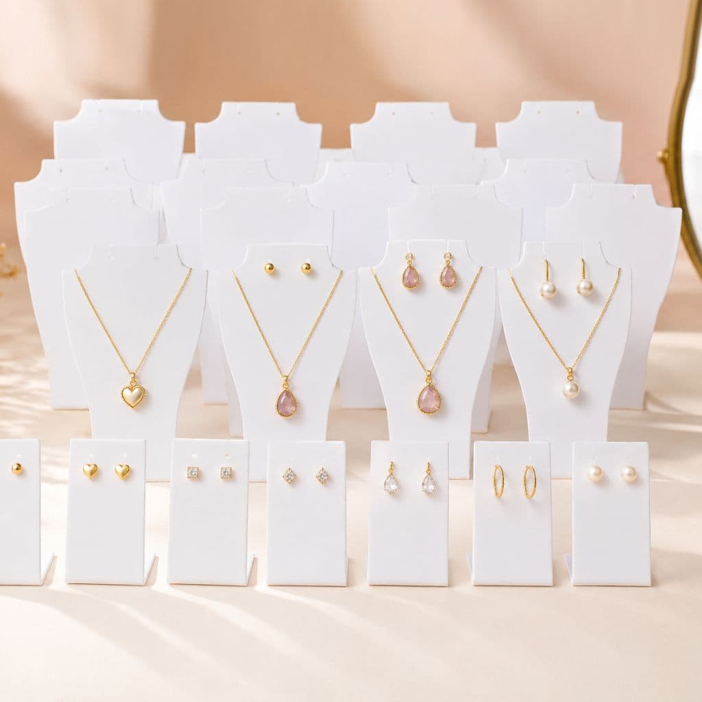 Expositores Branco De Colar E Brinco Jóias Bijuteria Kit 20pç