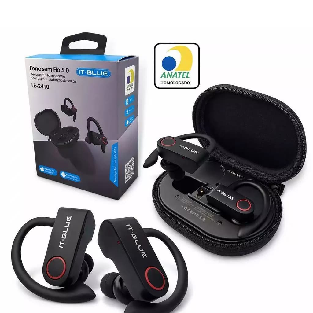 Fone de Ouvido Bluetooth ITBLUE LE-2410 - Conforto, Design Moderno e Liberdade Sem Fio Para Esporte