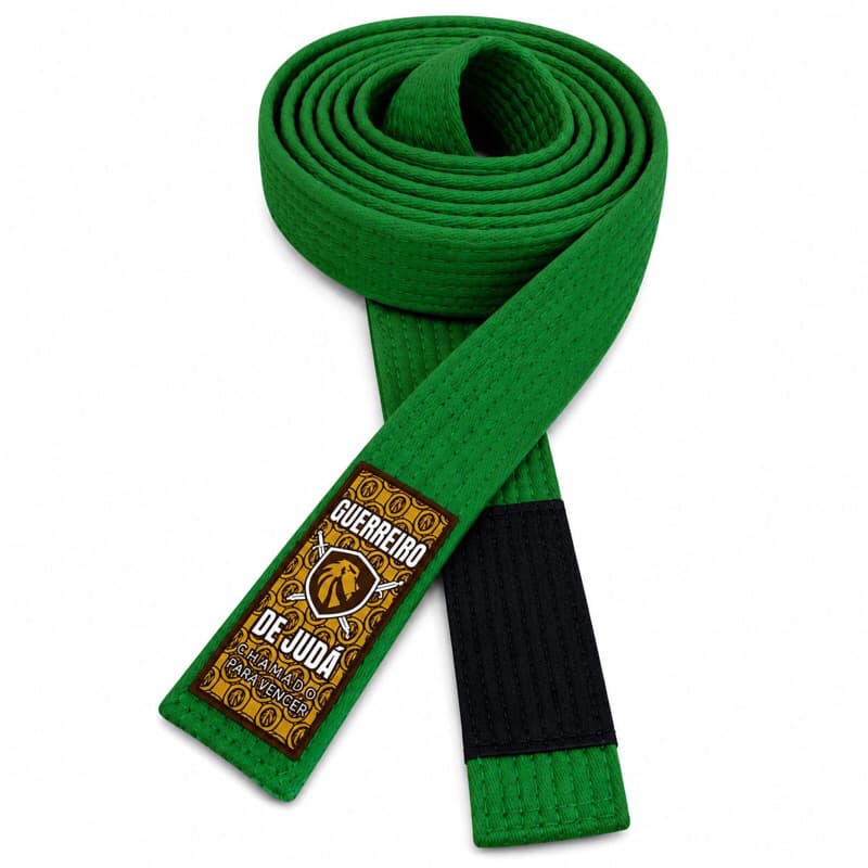 Faixa Verde Lisa De Jiu-jitsu Infantil 8 costuras