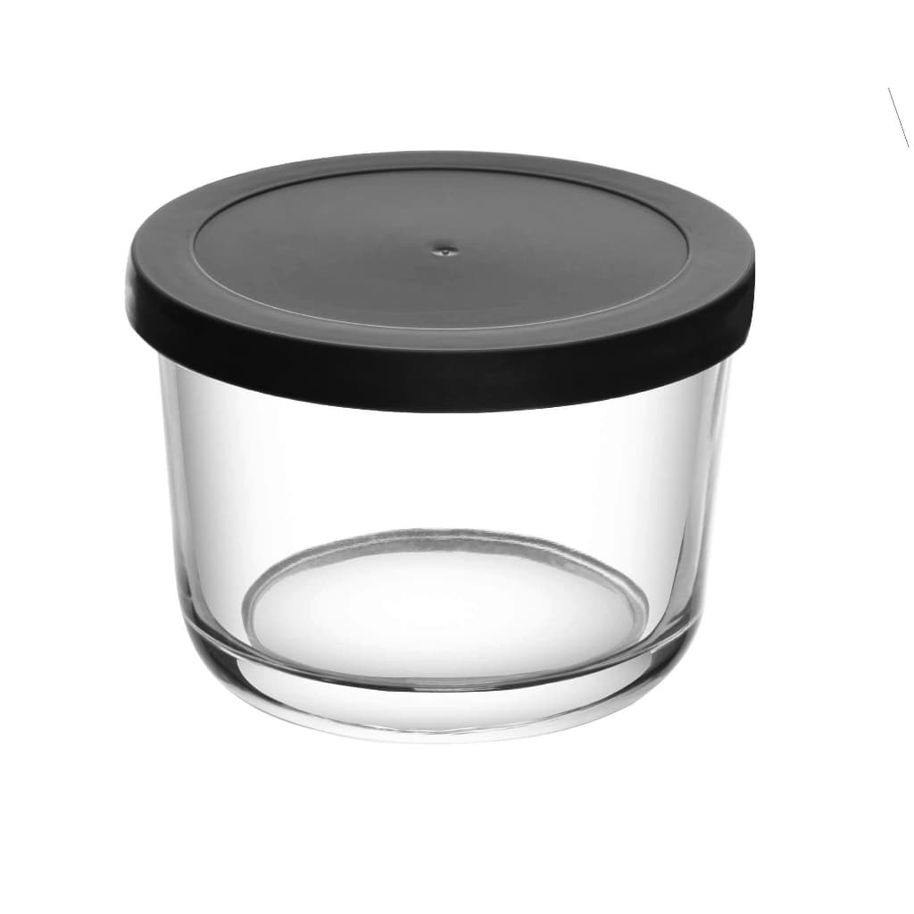 Lyor Pote de Vidro com Tampa em PP Preta 200ml - Detalhes que Encantam