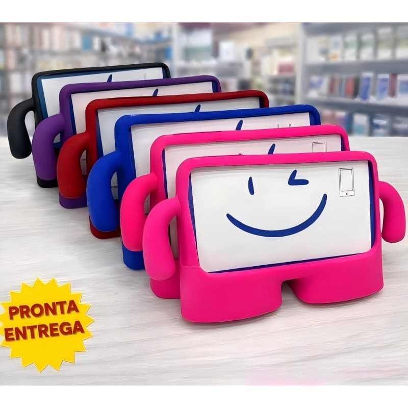 Capa Infantil Bracinho para Tablet Tab T380/T385/T290/T295/M3/Fire HD8/T220/T225/TAB A9 SM-X110/A11