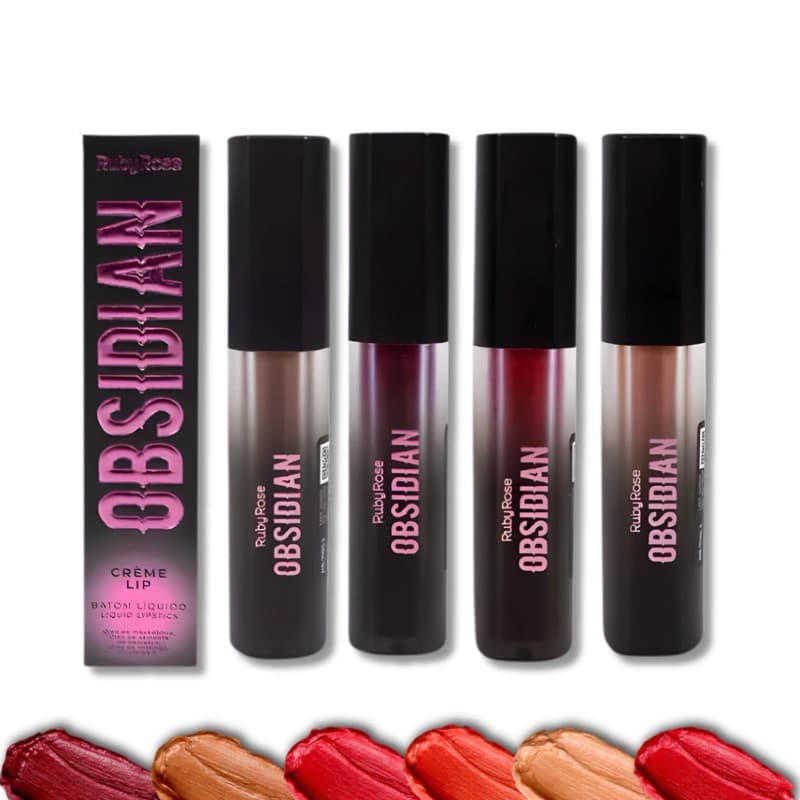 Batom Líquido Obsidian Creme Lip Hidratante Alta Pigmentação Ruby Rose