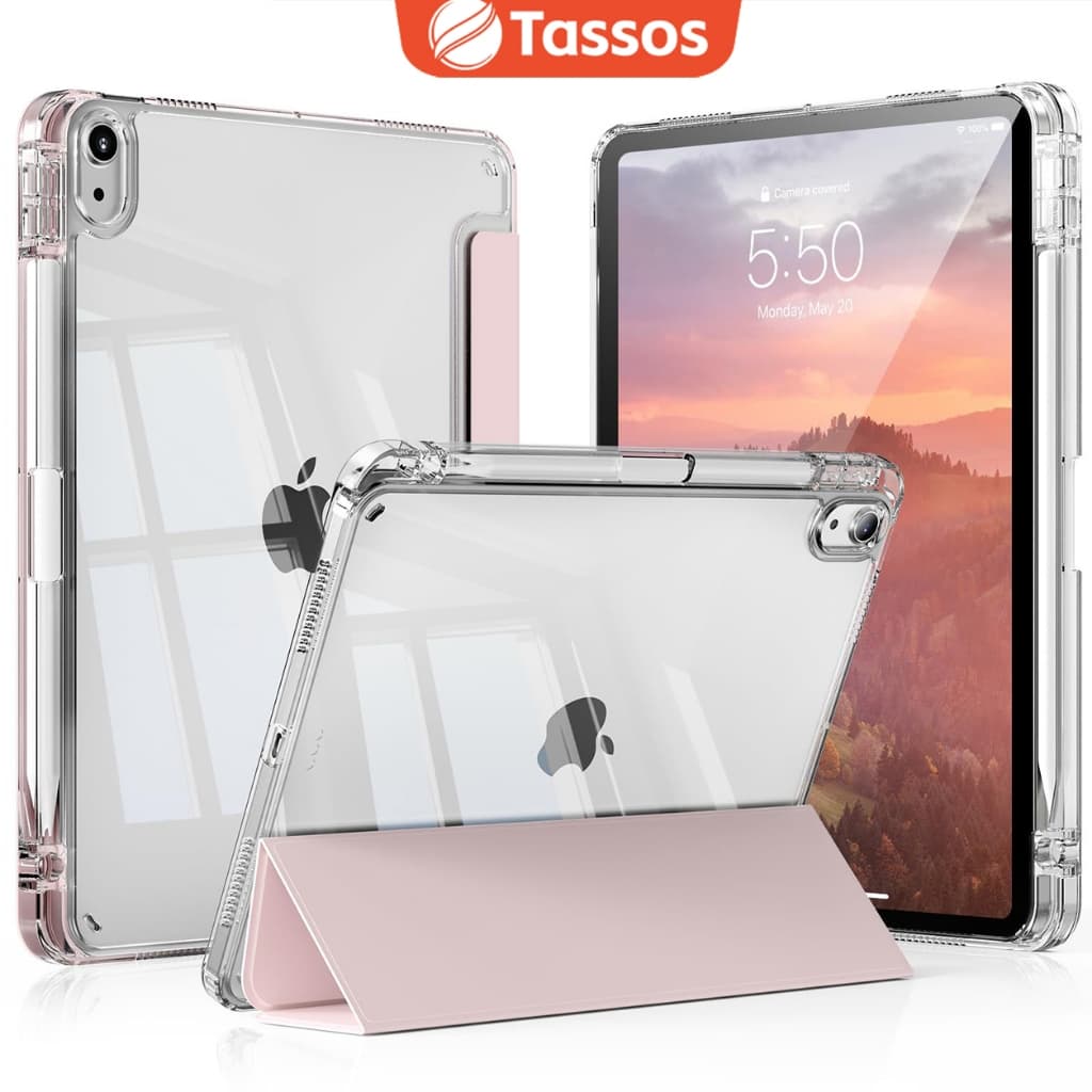 TASSOS Capa Acrílica Transparente Para iPad 11a Geração(A16) 2025 e iPad 10a Geração 2022 Com Suporte Para Caneta