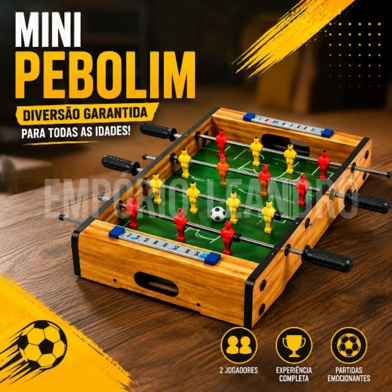 Mini Pebolim Futebol De Mesa Madeira Completo Portátil Pimbolim 2 Jogadores Brinquedo Infantil