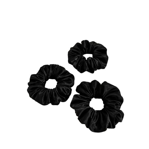 ⭐ Xuxinha de Cetim Preta Antifrizz | Scrunchie Barata para Cabelo Feminino