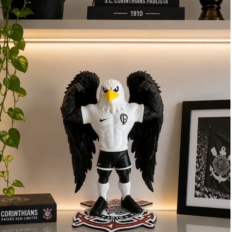 MASCOTE Gavião Corinthians -  Estátua Colecionável - Decoração Time