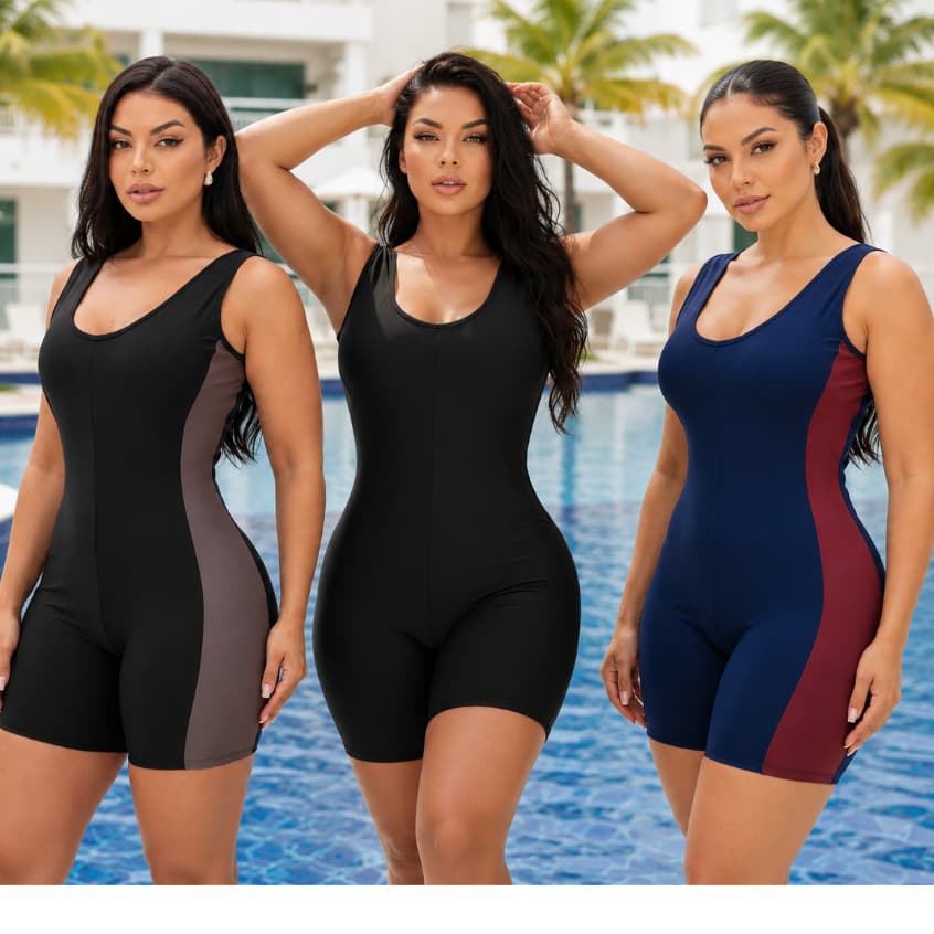 COMBO 3 MAIÔS HIDROGINÁSTICA NATAÇÃO G AO PLUS SIZE