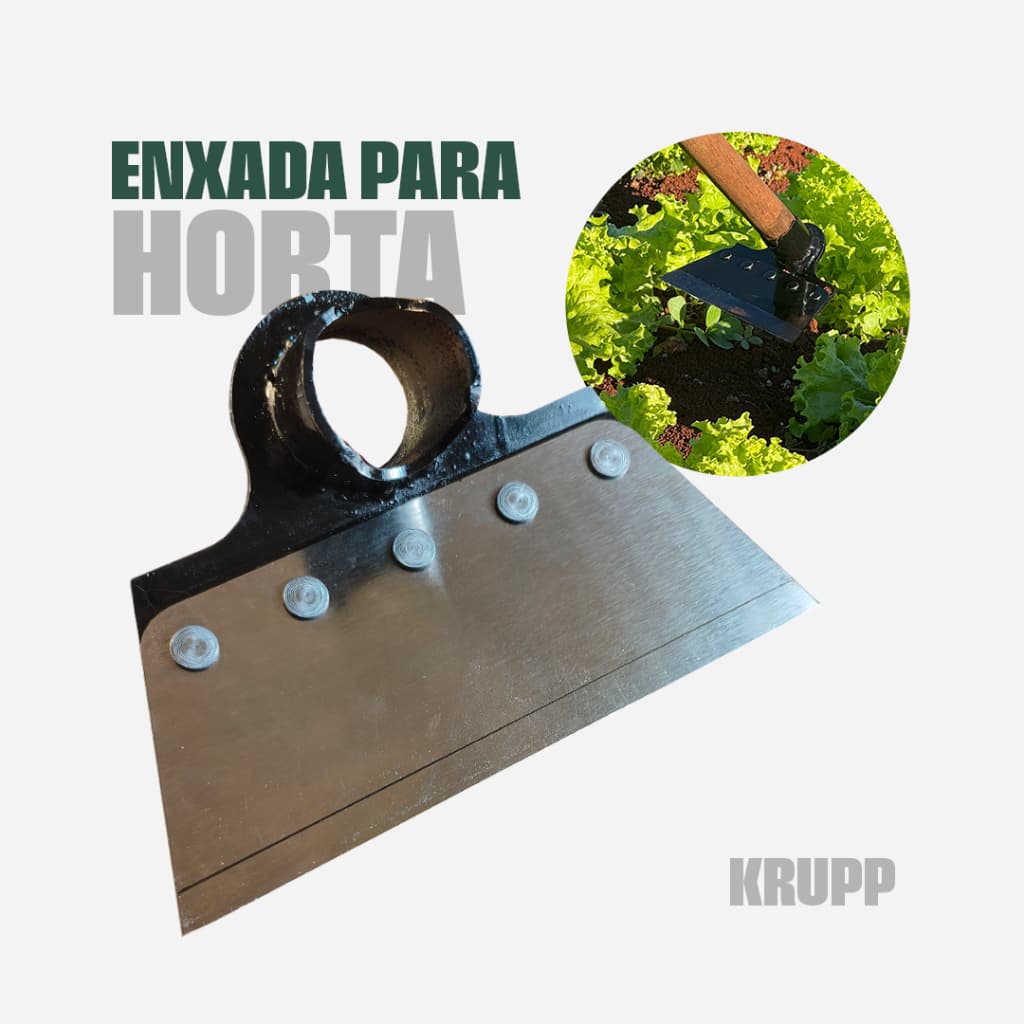 ENXADA DE AÇO PARA HORTA (Fenato & Krupp) - Lâmina de 15 cm