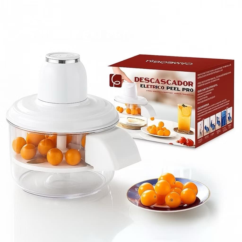 Descascador Elétrico Bivolt Automático para Uvas, Tomates, Alho e Frutas Delicadas – Praticidade e Rapidez na Cozinha
