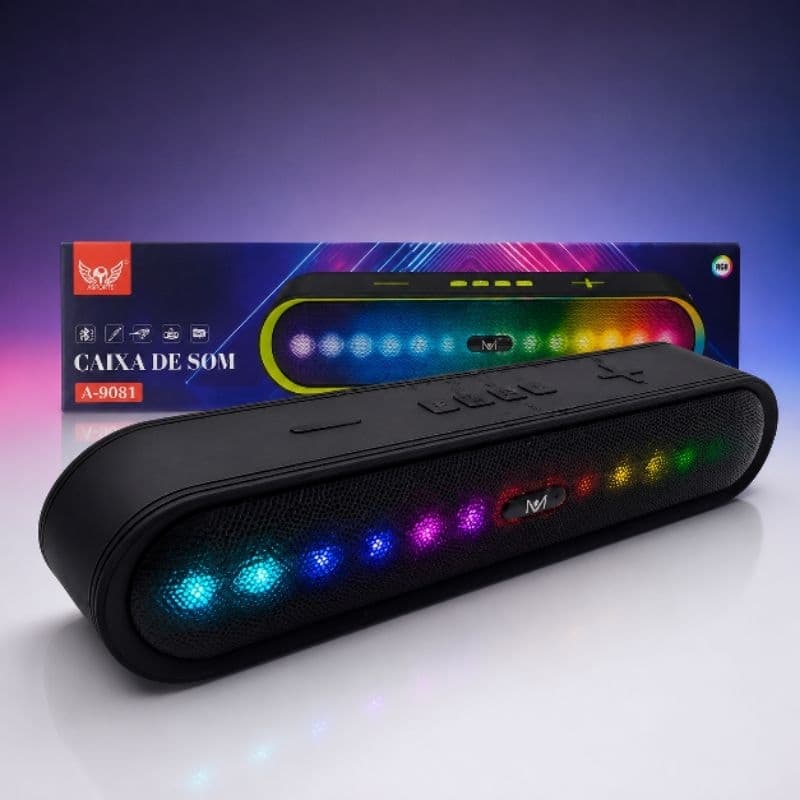Caixa Som SoundBar Portátil Bluetooth 5W LED RGB Altomex AL-8911