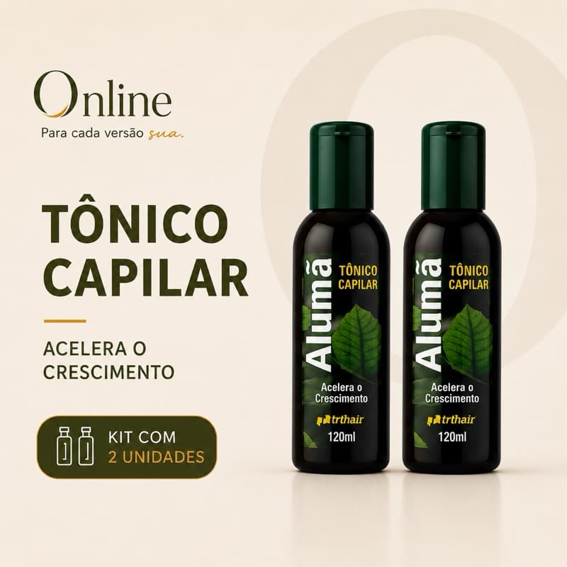 Tônico Alumã Trihair - 120ml - Kit com 2 und (Tônico Capilar Antiqueda)