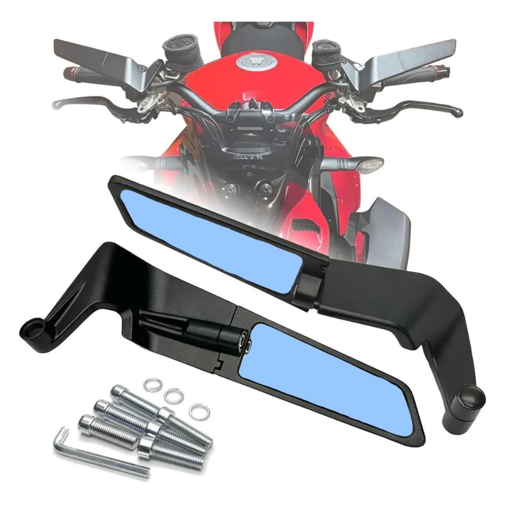 Retrovisor Modelo AIRFOIL Asa de Vento Fixa Para Motos Par