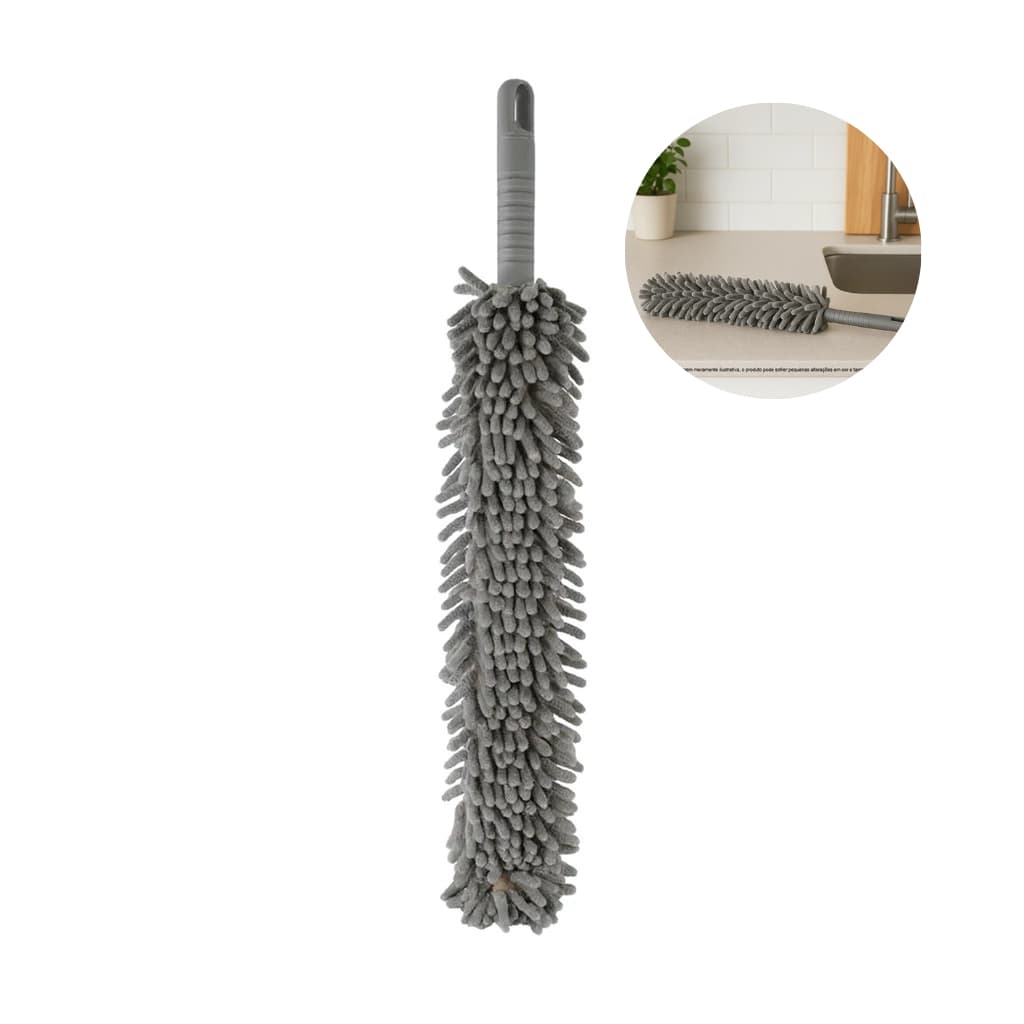 Espanador Flexível Com Microfibras Tira Pó Casa Carro 57x7cm