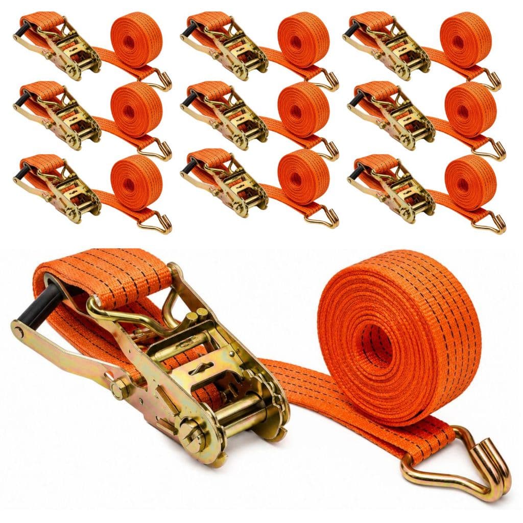 Kit Amarração de Carga 5 Toneladas 9m com 10 Catracas e 10 Cintas Kit 10 Catracas + 10 Cintas Amarração de Carga
