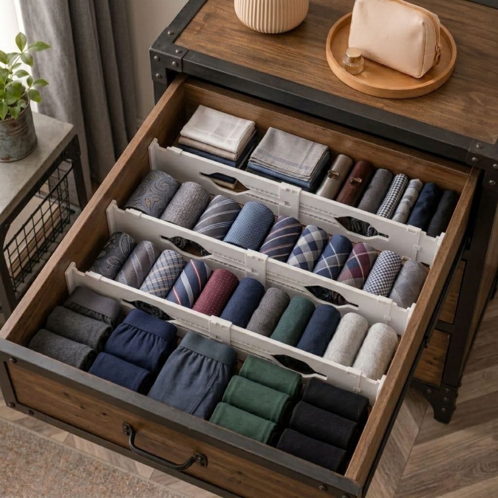 Kit 4 Organizador Divisoria De Gavetas Ajustavel Branco Multiuso