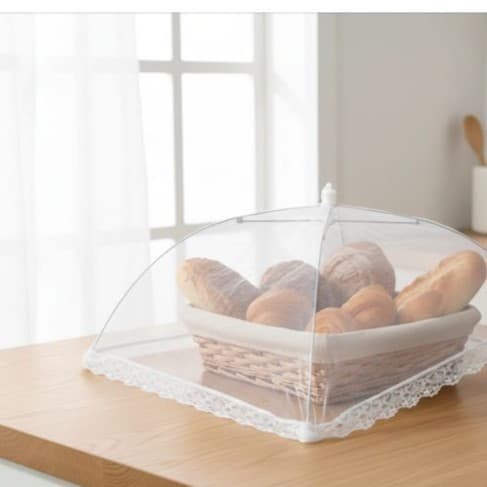 kit 2 peças Protetor Alimento Grande Tela Mosquiteiro Tule 38x38cm Higiene e Organização Cozinha