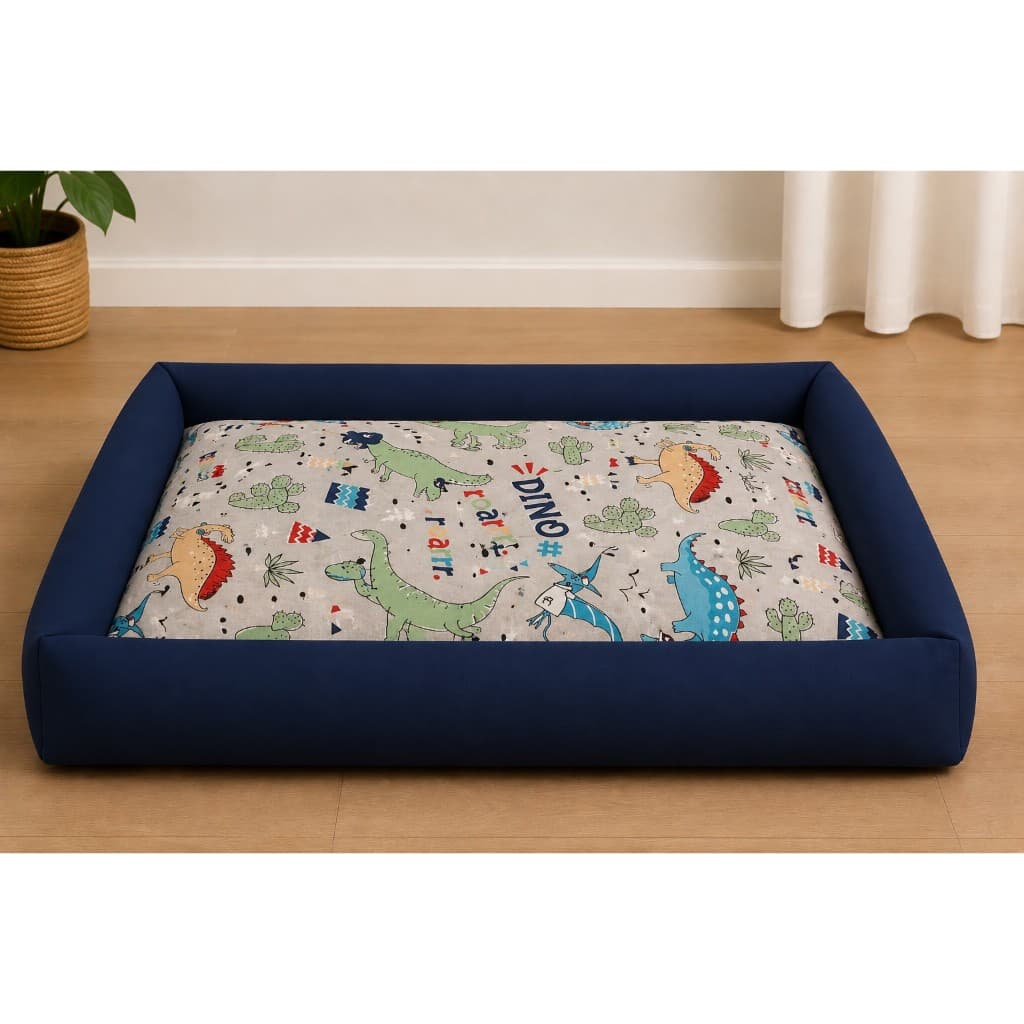 Cama Pet Impermeável Gigante 100x70Cm e Media 70x50cm - 100% Lavável Confortável Para Cachorro Marinho