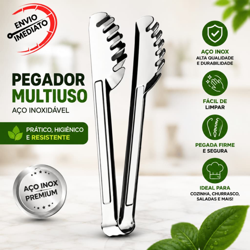 Pegador Massas Massa Aço Inox Casa Cozinha Restaurante Pizzaria Churrascaria Bar Lanchonete