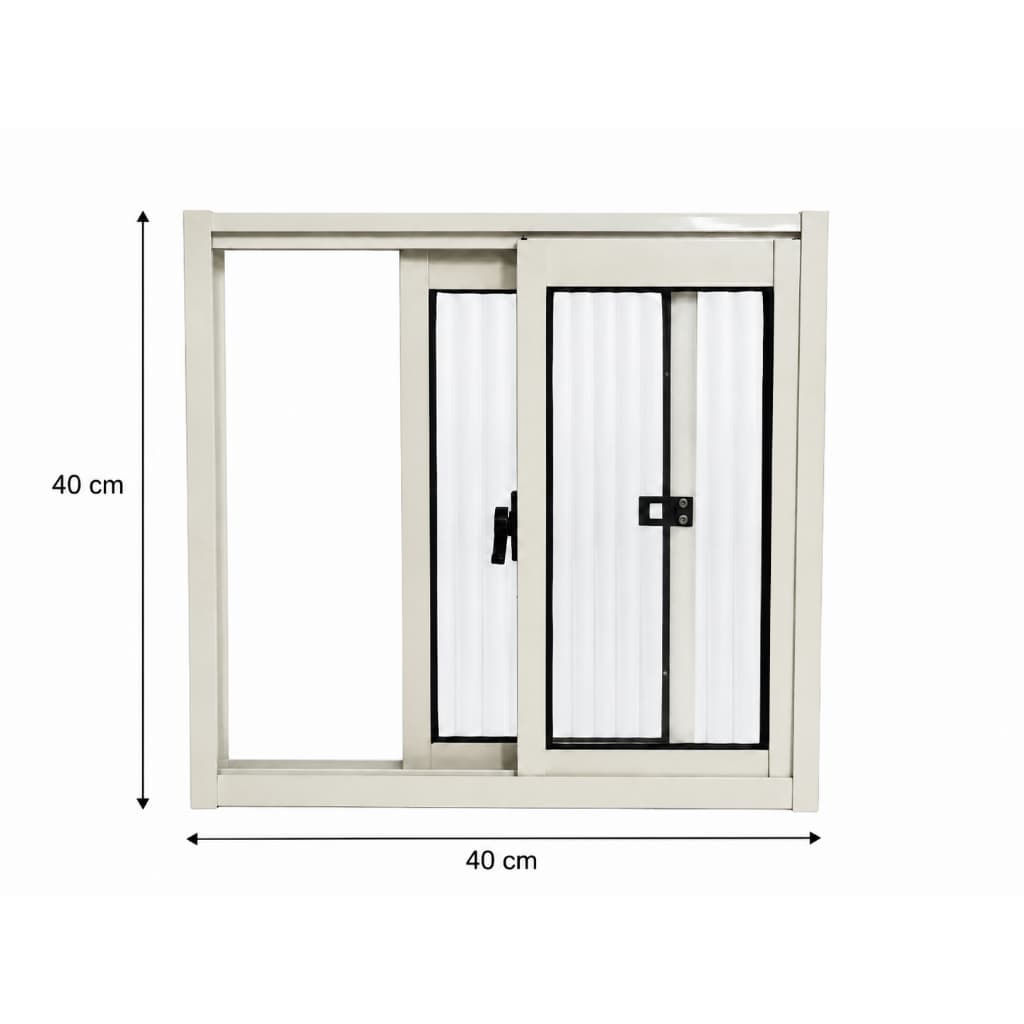 Janela 2 Folhas 1 Fixa e 1 Móvel De Correr  40x40 Branco Vidro Canelado