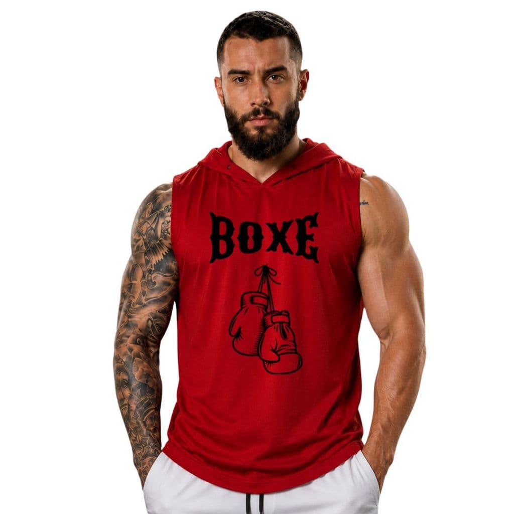 Regata Academia Com Capuz Boxe Luva Treino Luta Malha PV Longline