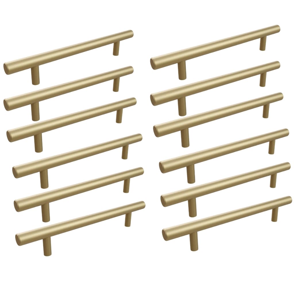 Kit de Puxadores Barra Redonda Inox Dourado para Gaveta