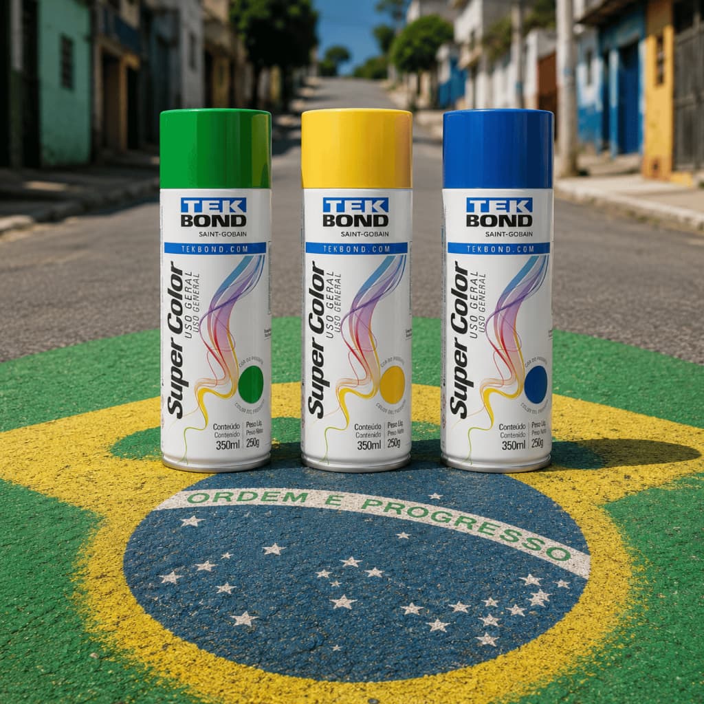 Spray para Pintar a Rua Verde Azul Amarelo Tek Bond