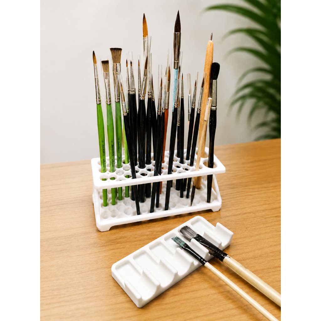 Kit Organizador para Pincéis + Suporte Descanso de Pincéis para Pintura