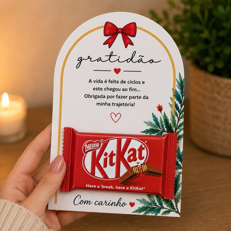 kit 12 Cartões adesivos de Agradecimento Dia dos namorados  gratidão Cliente card para Prestígio KitKat