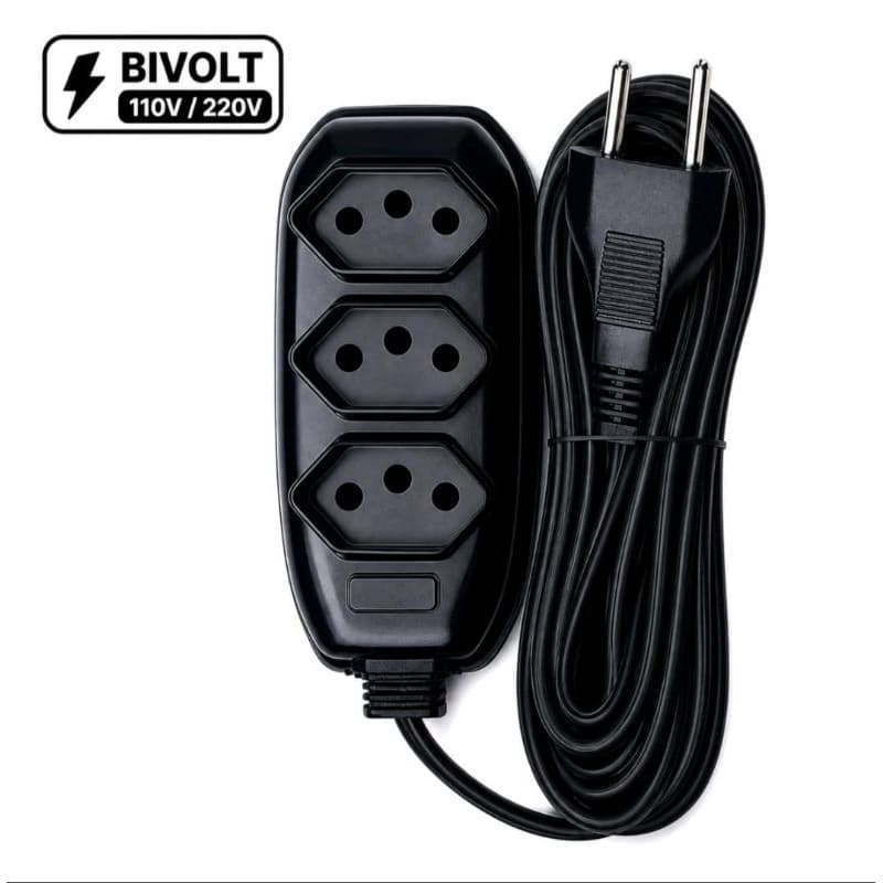 Extensão Elétrica 2 Metros Preta 110w/220w