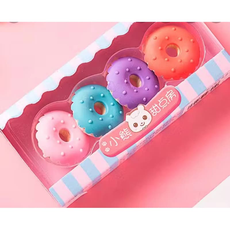 Borracha Fofa Donuts com 04 Peças