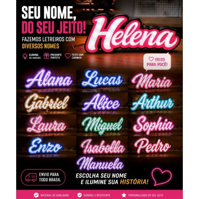 LETREIRO COM DIVERSOS NOMES