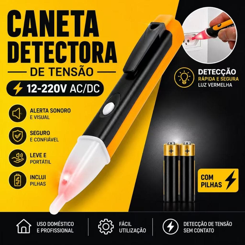 Caneta Detectora de Energia Elétrica Voltímetro