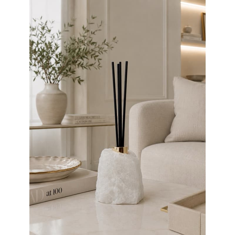 Difusor de Pedra Natural Quartzo Branco