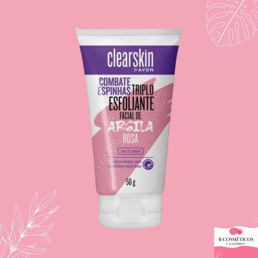 Esfoliante Facial Tripla Ação Com Argila Rosa Clearskin Avon 50g