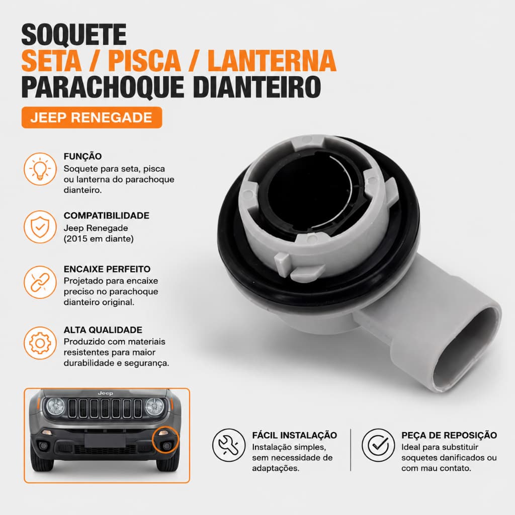 Soquete Seta Pisca Lanterna Parachoque Dianteiro Renegade
