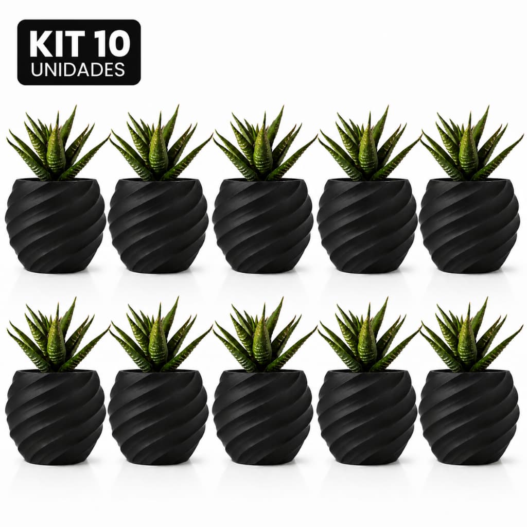 Kit 10 Vaso Decorativo Espiral para Suculenta IKEA FEJKA 6cm | Design Moderno Minimalista