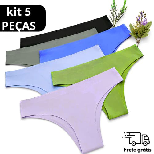 Kit 5 Calcinhas Sem Costura Não Marca Corte a Laser Ideal para Academia e Roupas Justas Laser